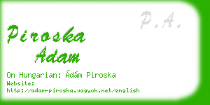 piroska adam business card